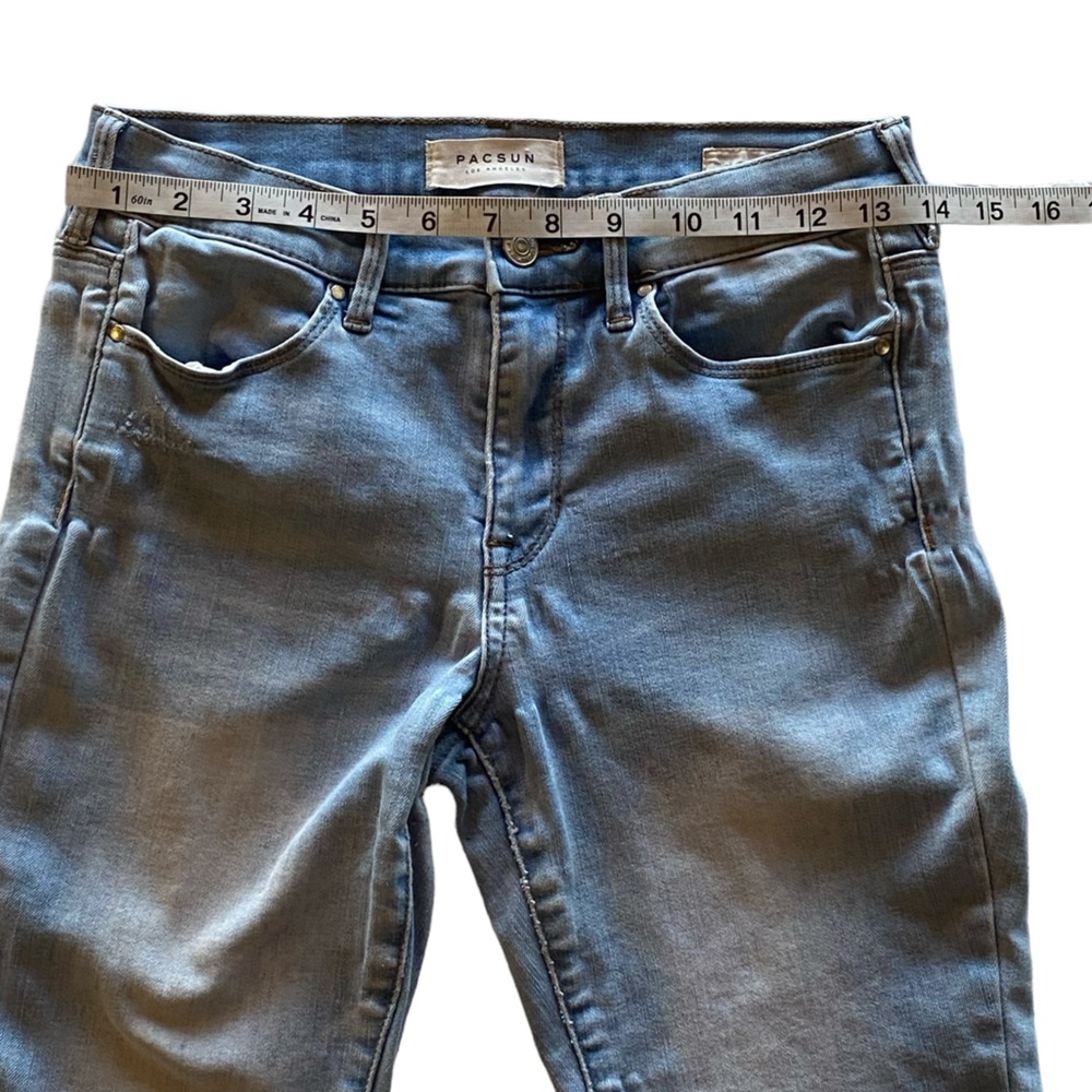 PACSUN Woman’s Jeans Pants Jagged Ankle Super Stretch Size 26 Great Condition! - Picture 5 of 14